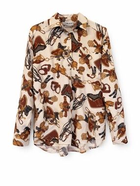 Vintage Dorlene button down shirt women's size 10 equestrian western cowgirl